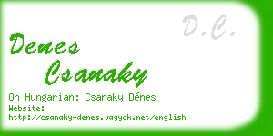 denes csanaky business card